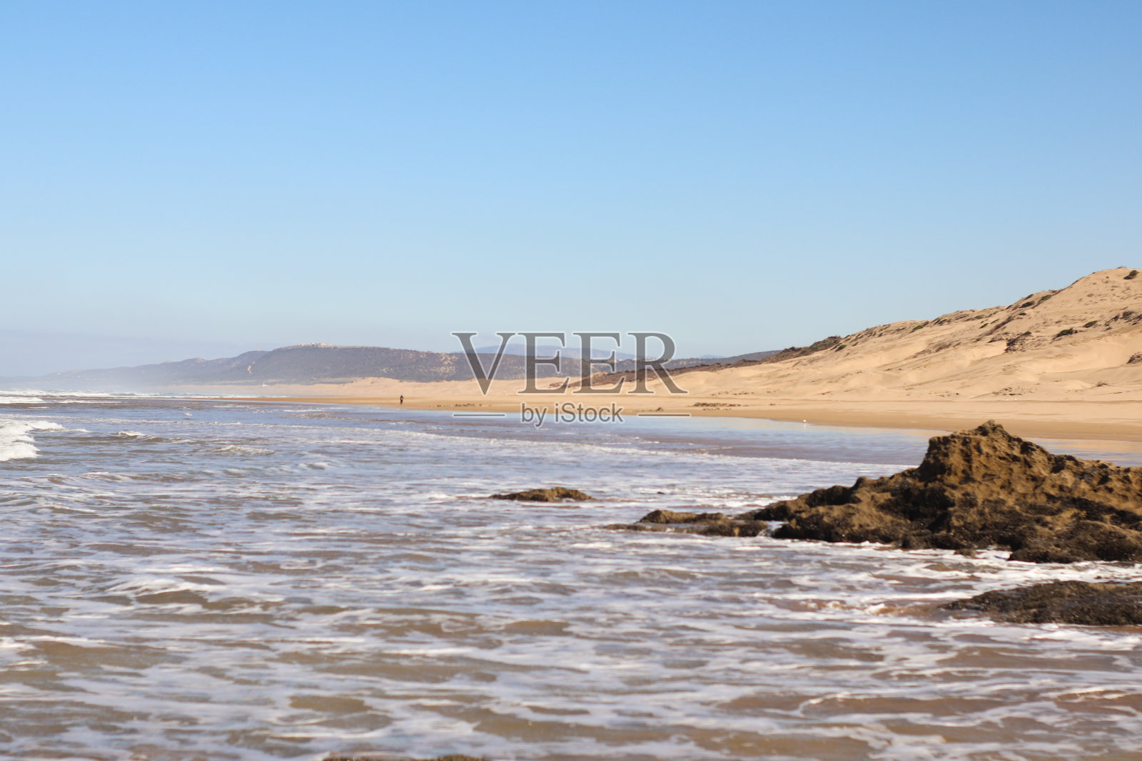 摩洛哥大西洋上的野生海滩照片摄影图片