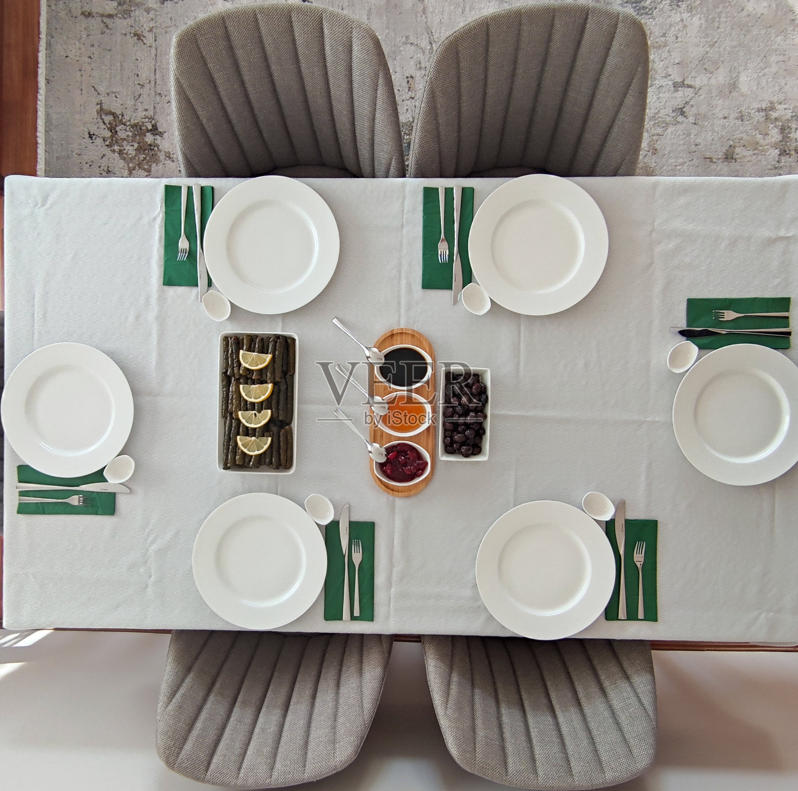 土耳其早餐桌上顶部射击照片摄影图片