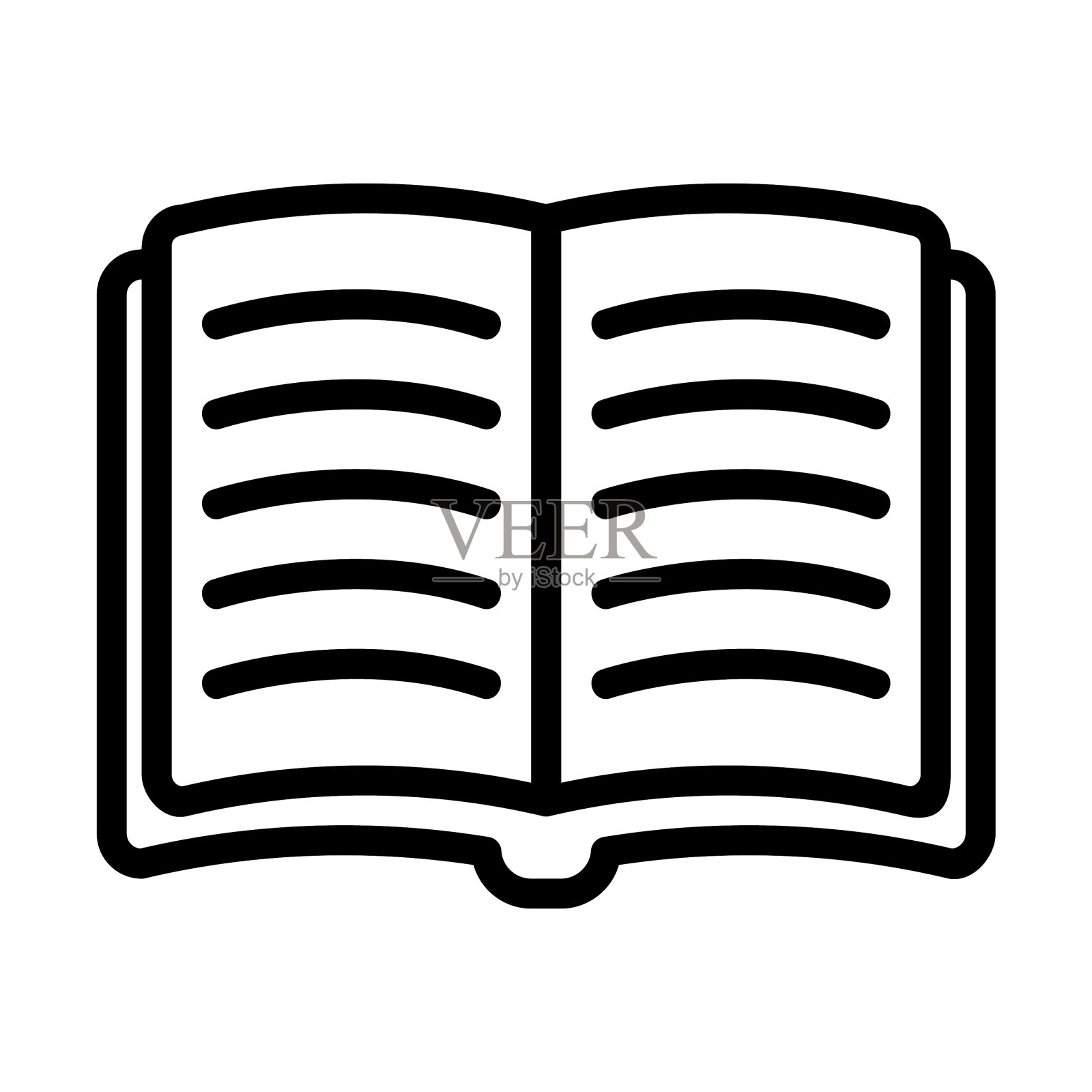 书图标在线条风格的任何项目图标素材