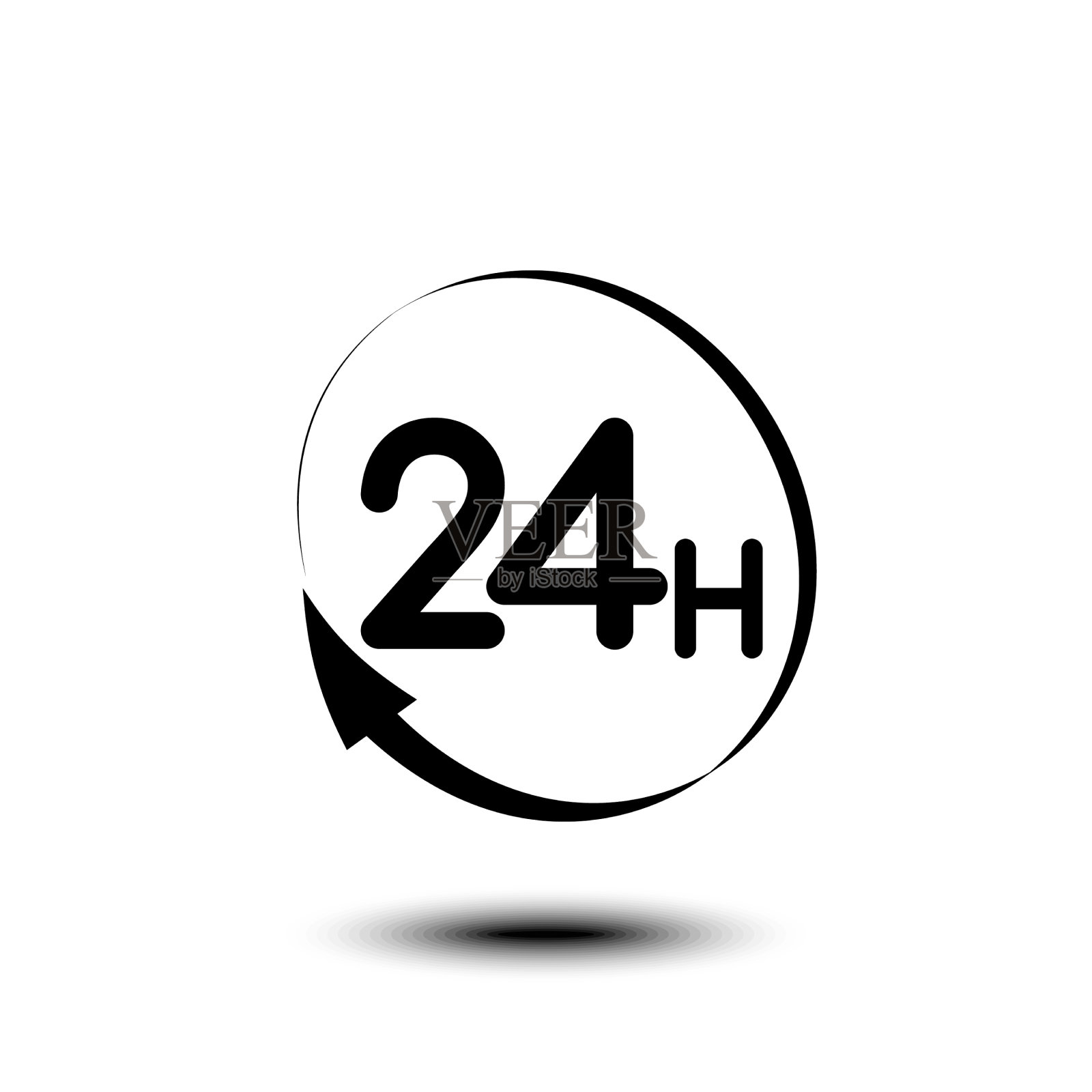 24小时徽标图标或招牌为您的业务图标素材