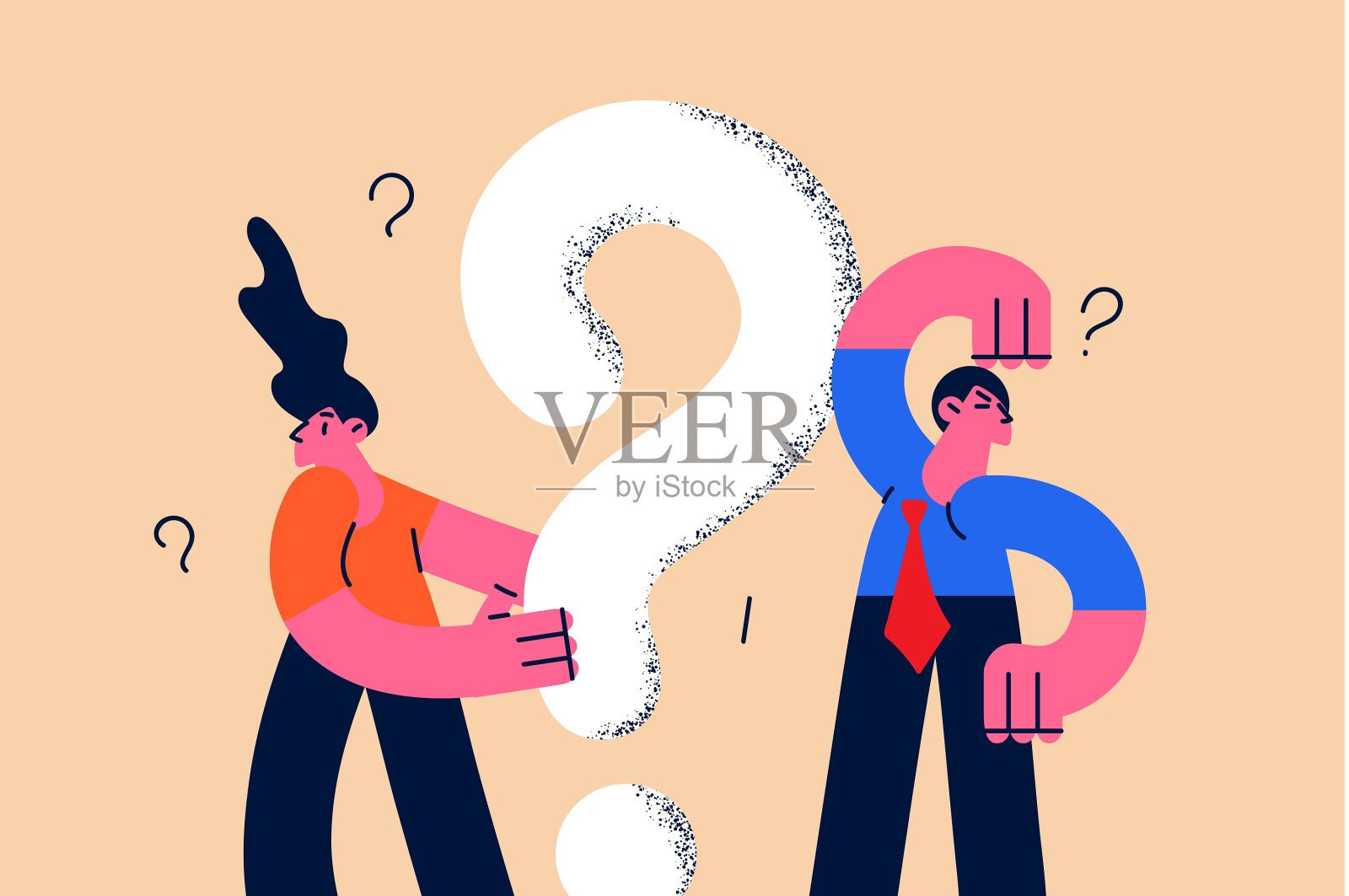 人们搜索信息，询问概念插画图片素材