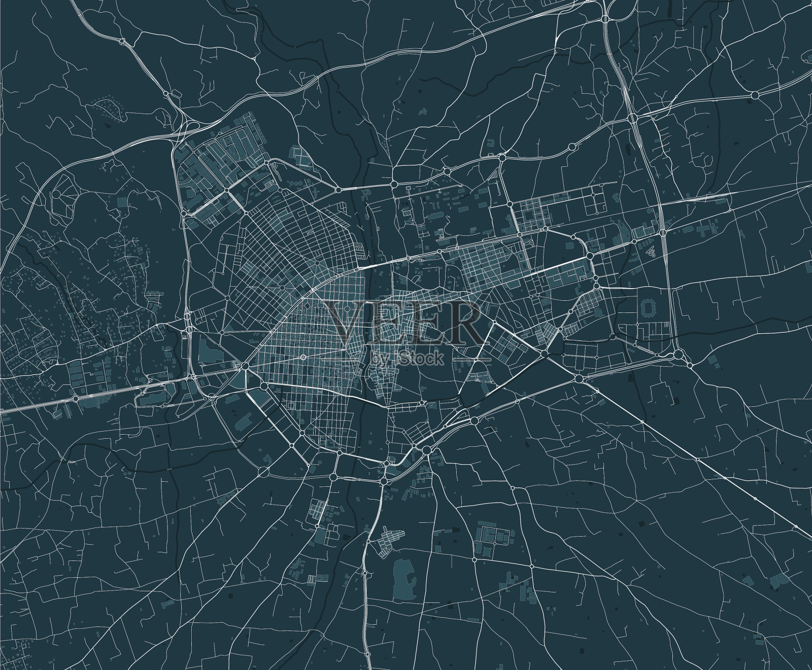 地图城市埃尔切西班牙插画图片素材