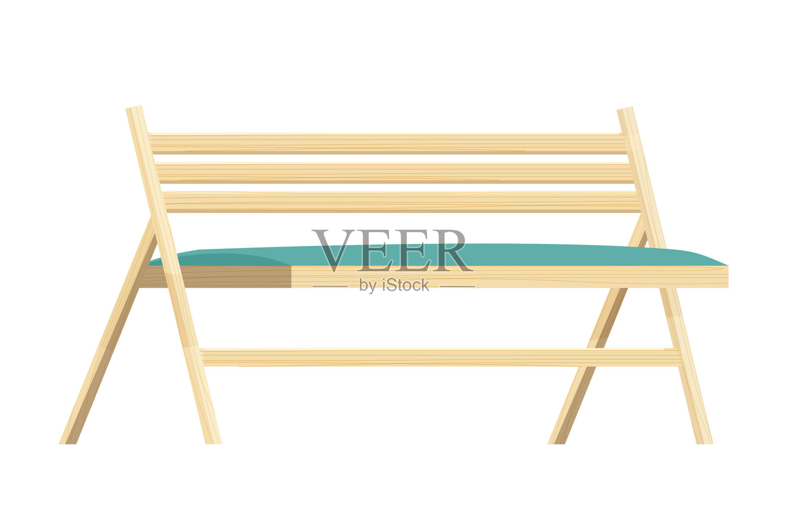 木制舒适的长椅在花园家具设计元素图片