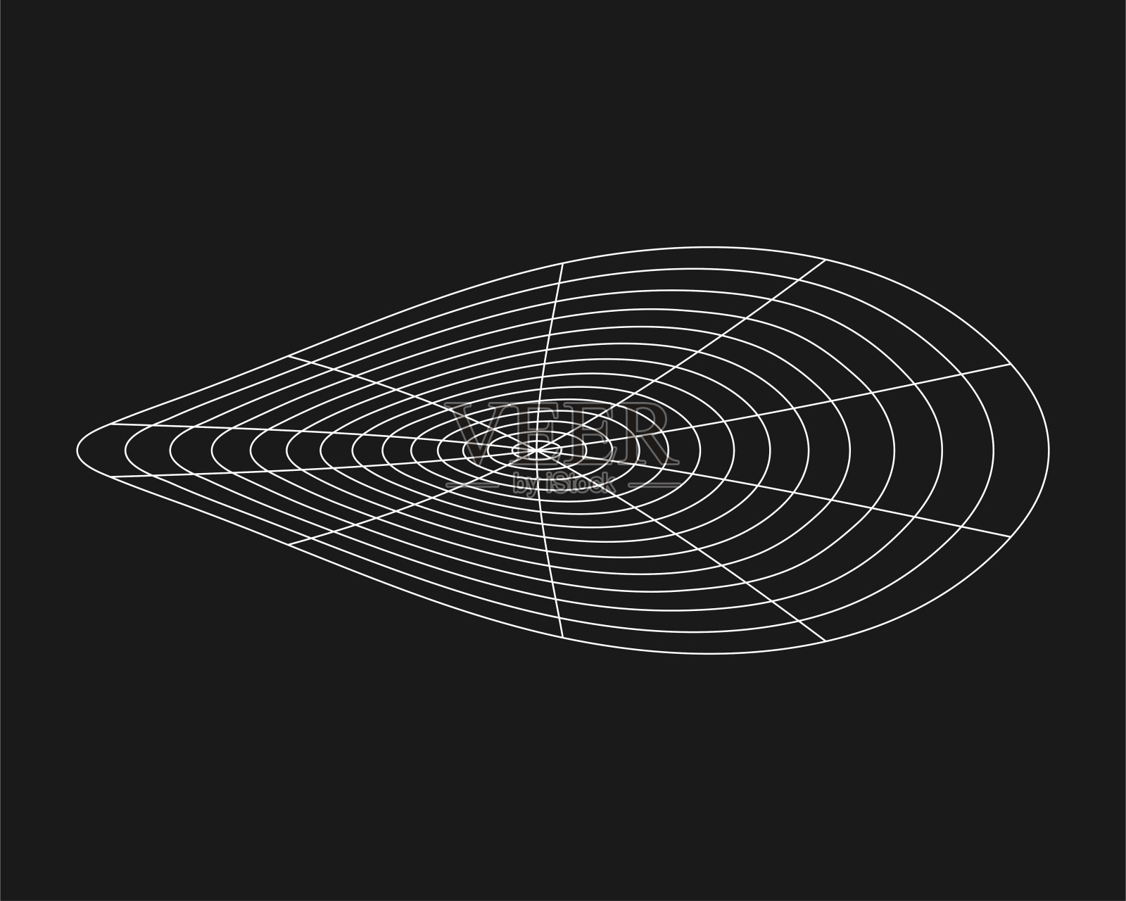 网络扭曲网格，复古朋克设计元素。线框波浪几何网格在黑色背景。矢量图插画图片素材