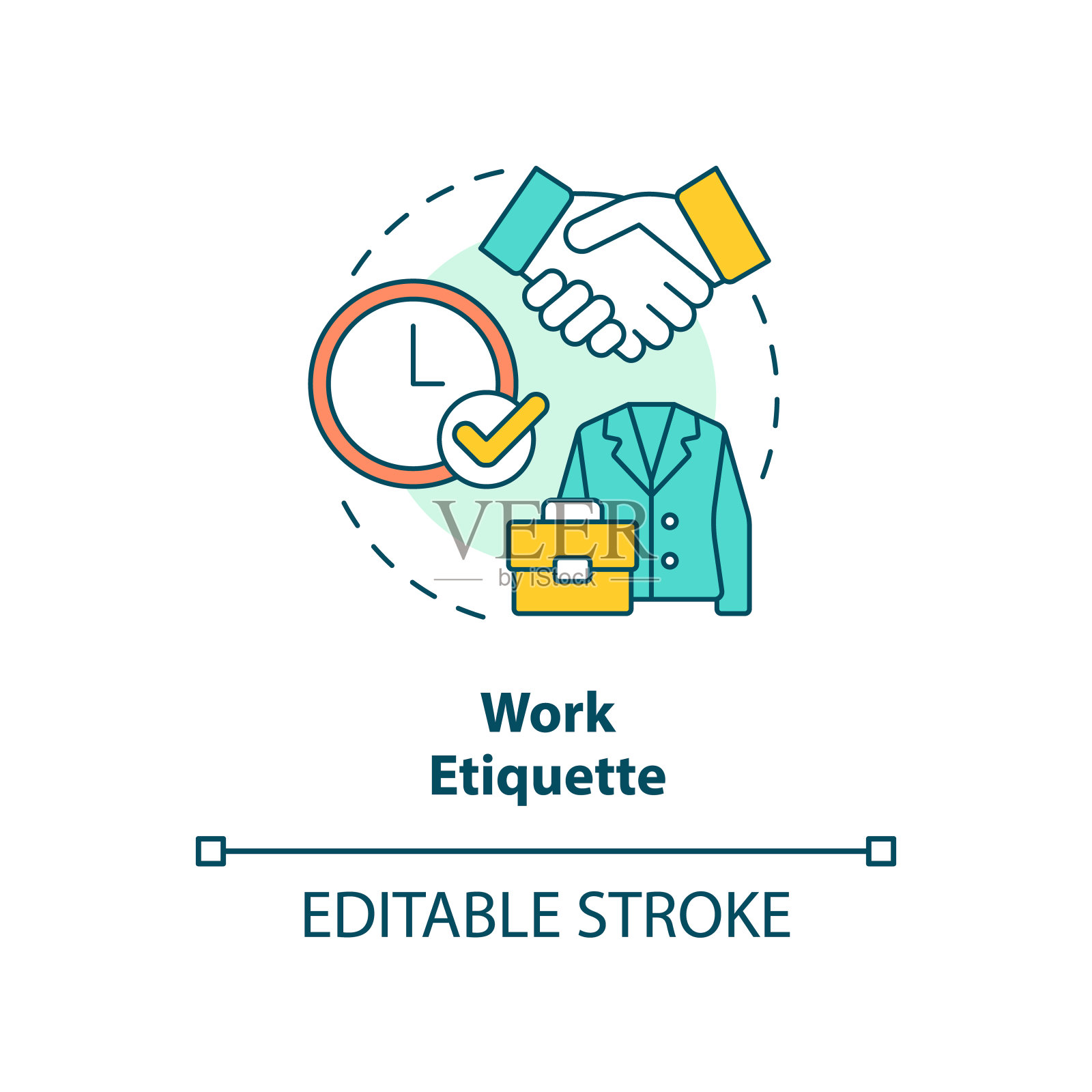 工作礼仪概念图标插画图片素材