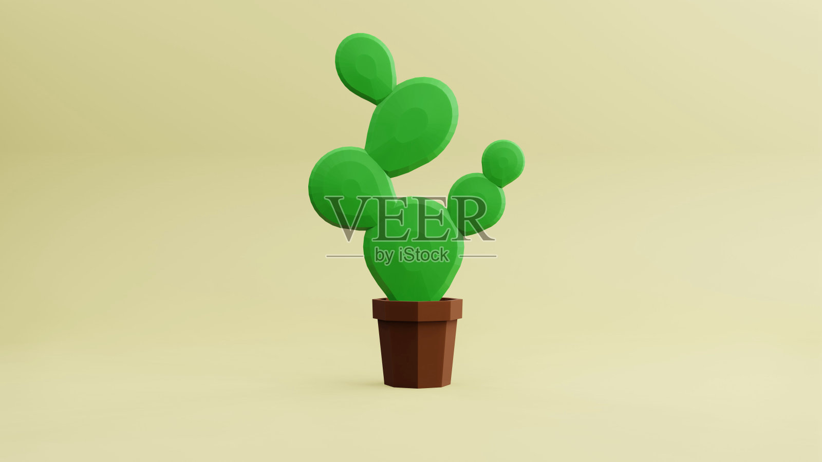 3d兰特仙人掌低多边形照片摄影图片