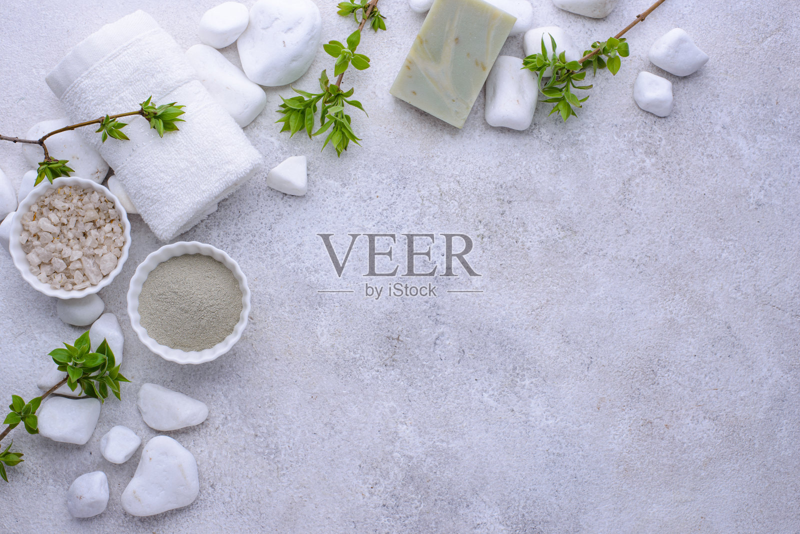 水疗中心的概念。自然美化妆品照片摄影图片