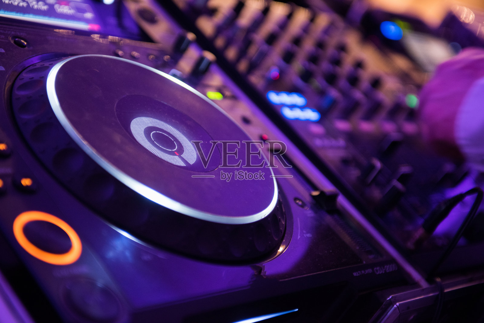 特写部分混音器，复古电影风格，音乐dj设备概念照片摄影图片