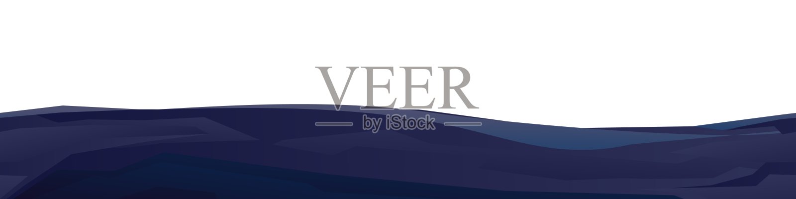 在岩石悬崖景观平坦的地方。无缝的插图。山上的夜景。卡通平的风格。孤立在白色背景。黑暗的黄昏和黄昏。向量插画图片素材