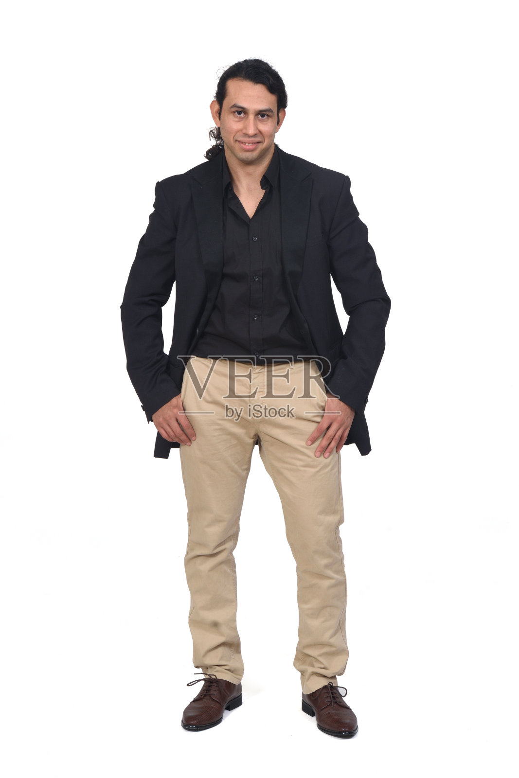 白色背景的男子肖像照片摄影图片