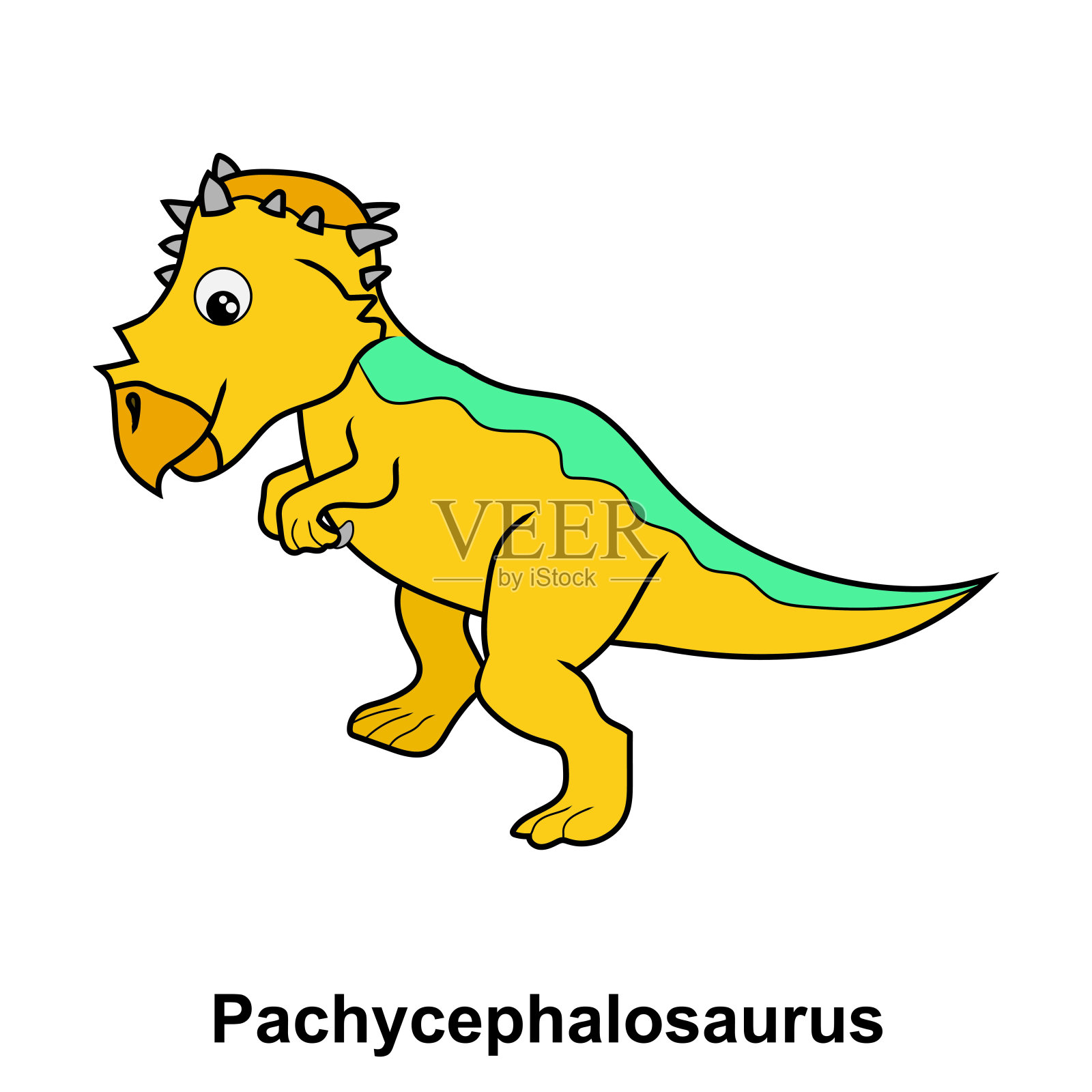 恐龙矢量孤立在白色。可爱的恐龙卡通。给孩子的卡通恐龙。插画图片素材