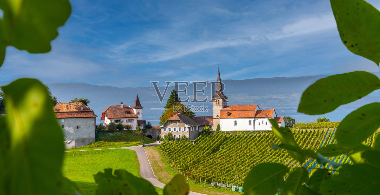 瑞士弗里堡州丰特城堡照片摄影图片