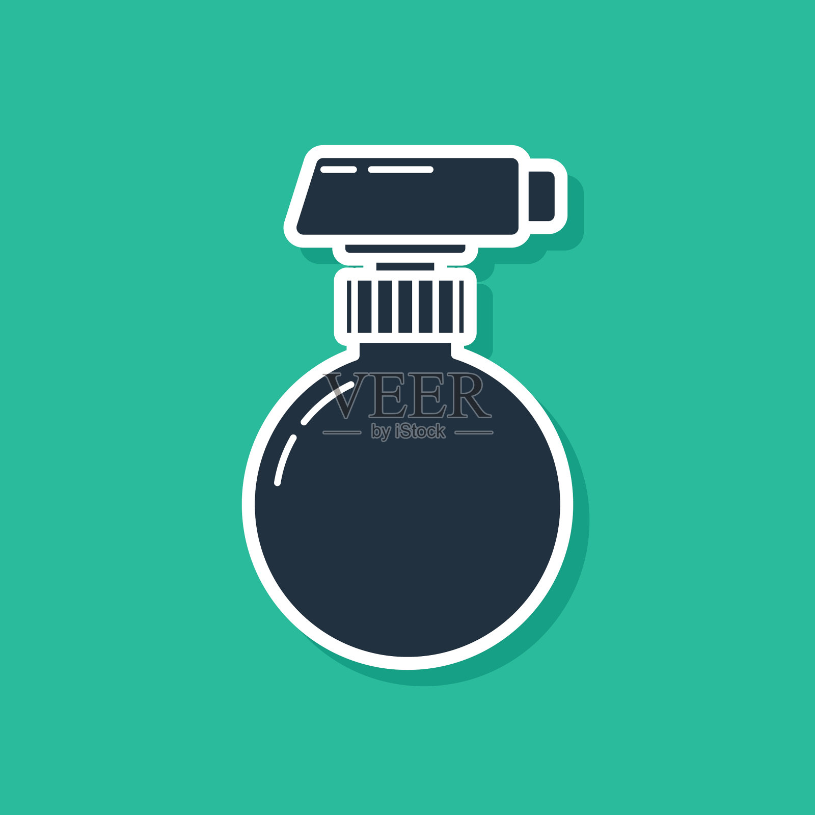 蓝色清洁喷瓶与洗涤剂液体插画图片素材