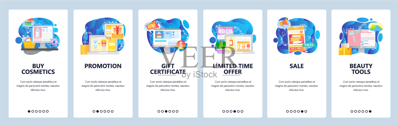 网站和手机应用在屏幕上设计模板素材