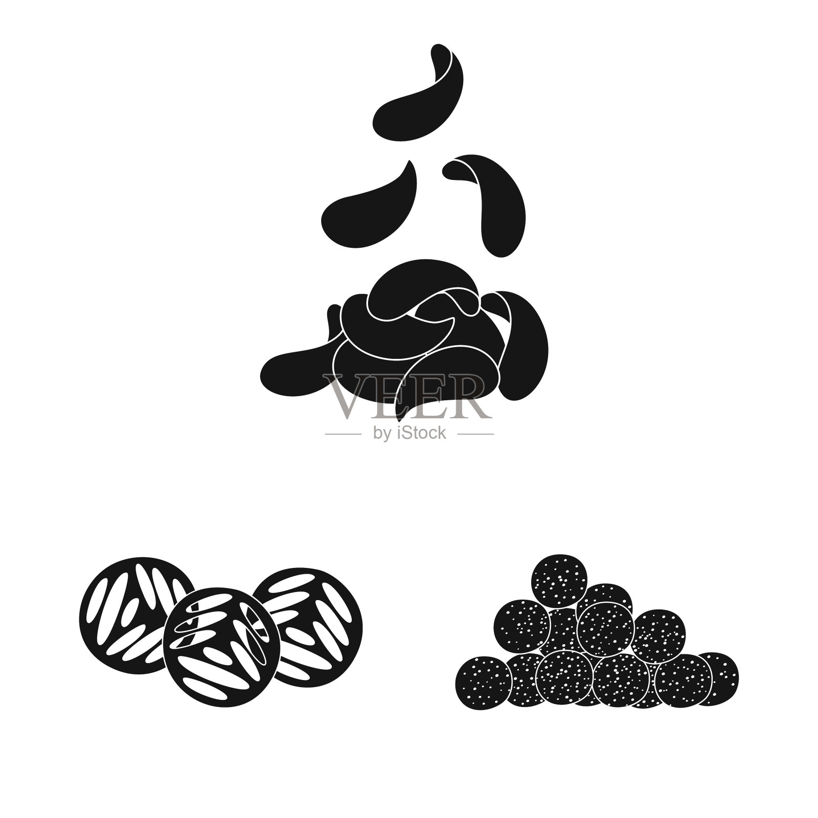 孤立对象党和烹饪标志集图标素材