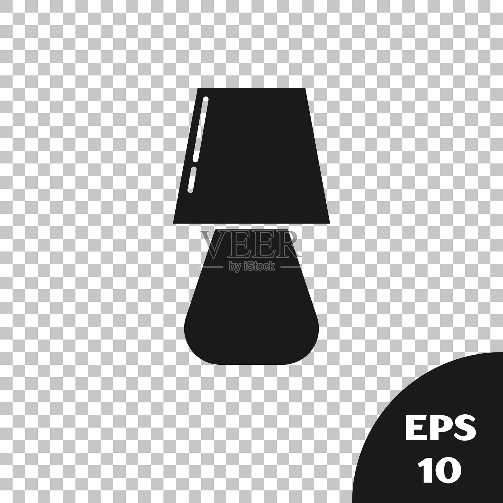 黑色台灯图标隔离在透明上插画图片素材