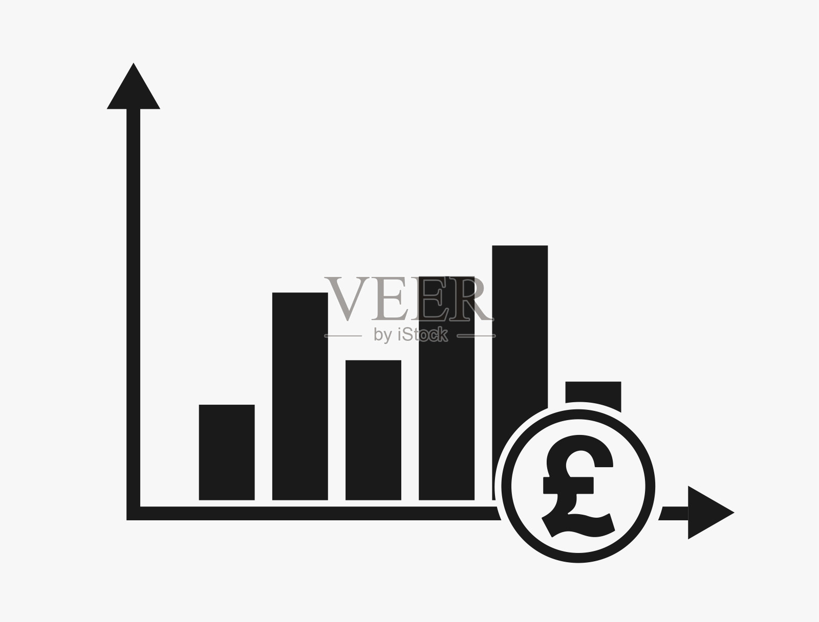 黑色金融图形和英镑符号。插画图片素材