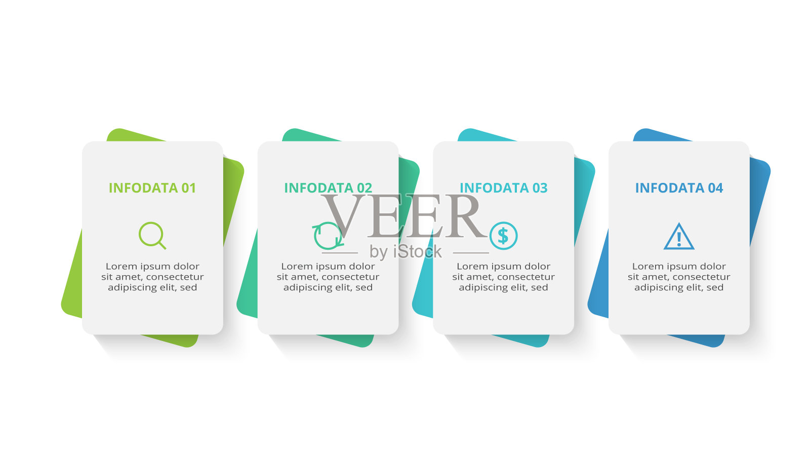 创意概念的信息图表与4个步骤，选项，部分或过程。业务数据可视化。插画图片素材