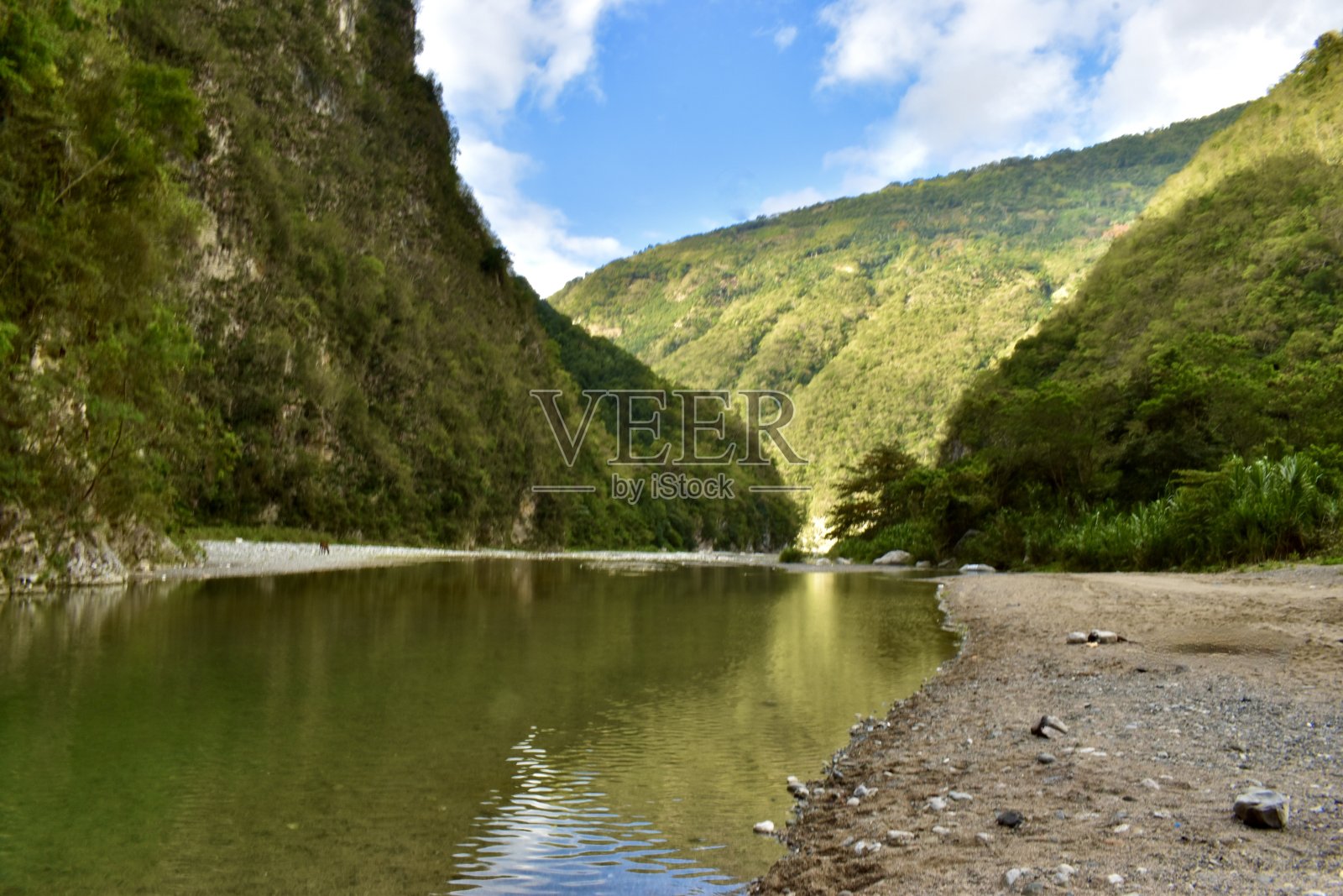 河流与山脉照片摄影图片