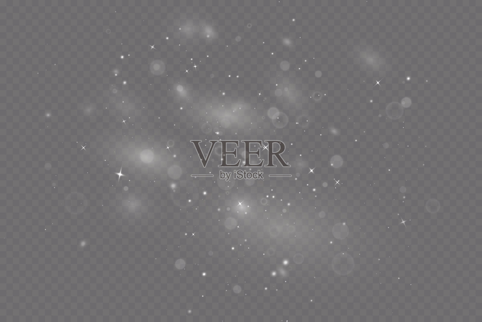 尘埃火花和星星闪耀着特殊的光芒。圣诞灯的效果。闪闪发光的魔法尘埃微粒。矢量闪烁在透明的背景。插画图片素材