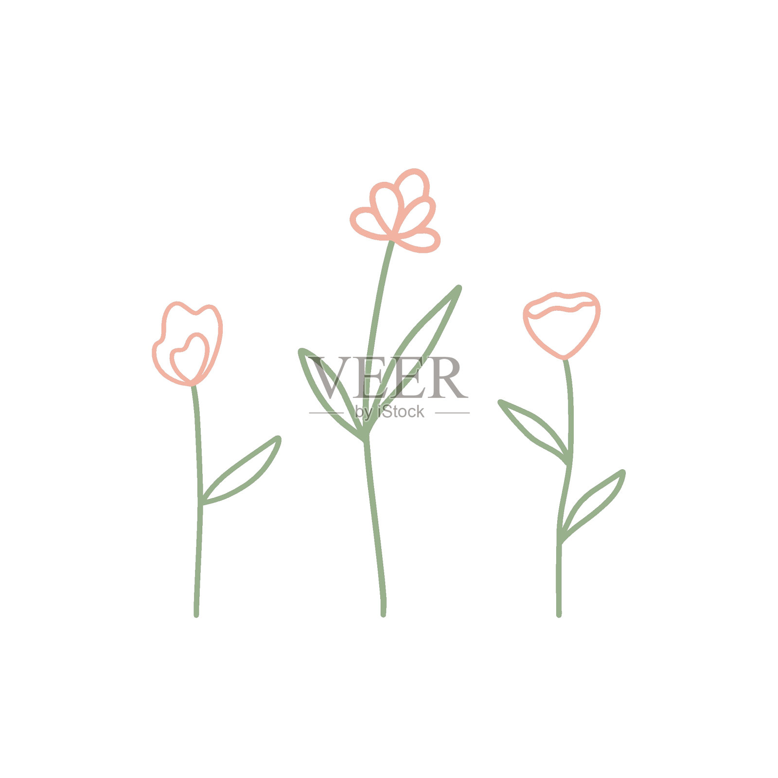 可爱浪漫的花插画图片素材