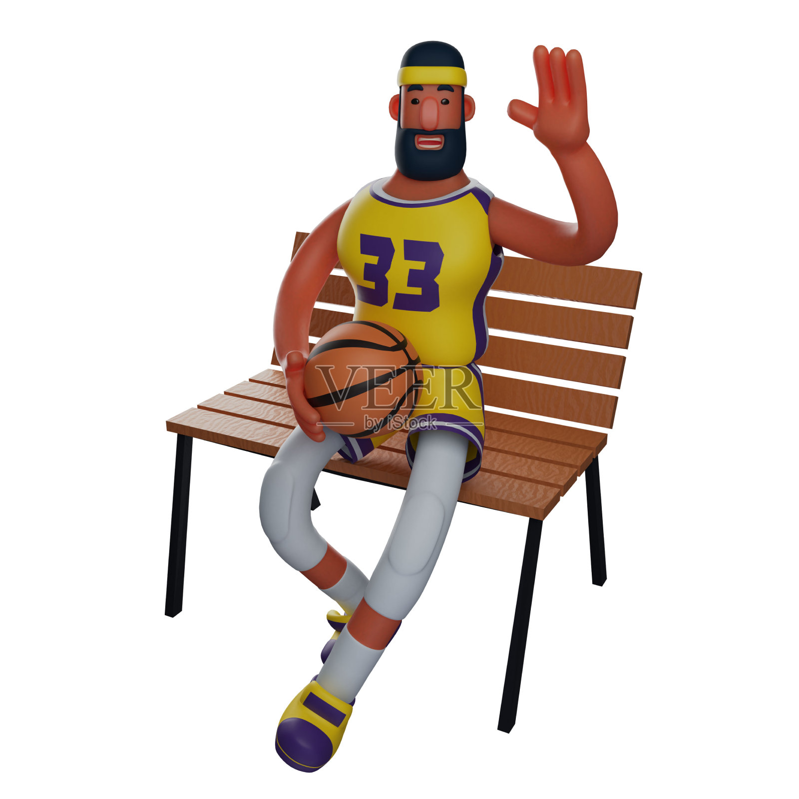 3D篮球运动员卡通设计，可爱的微笑照片摄影图片