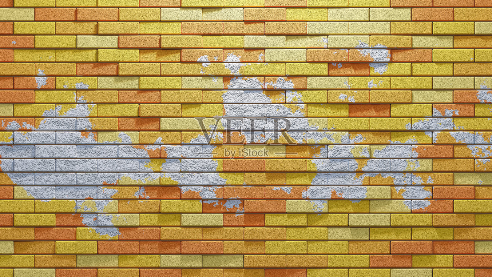 砖墙黄色和橙色为纹理背景。照片摄影图片