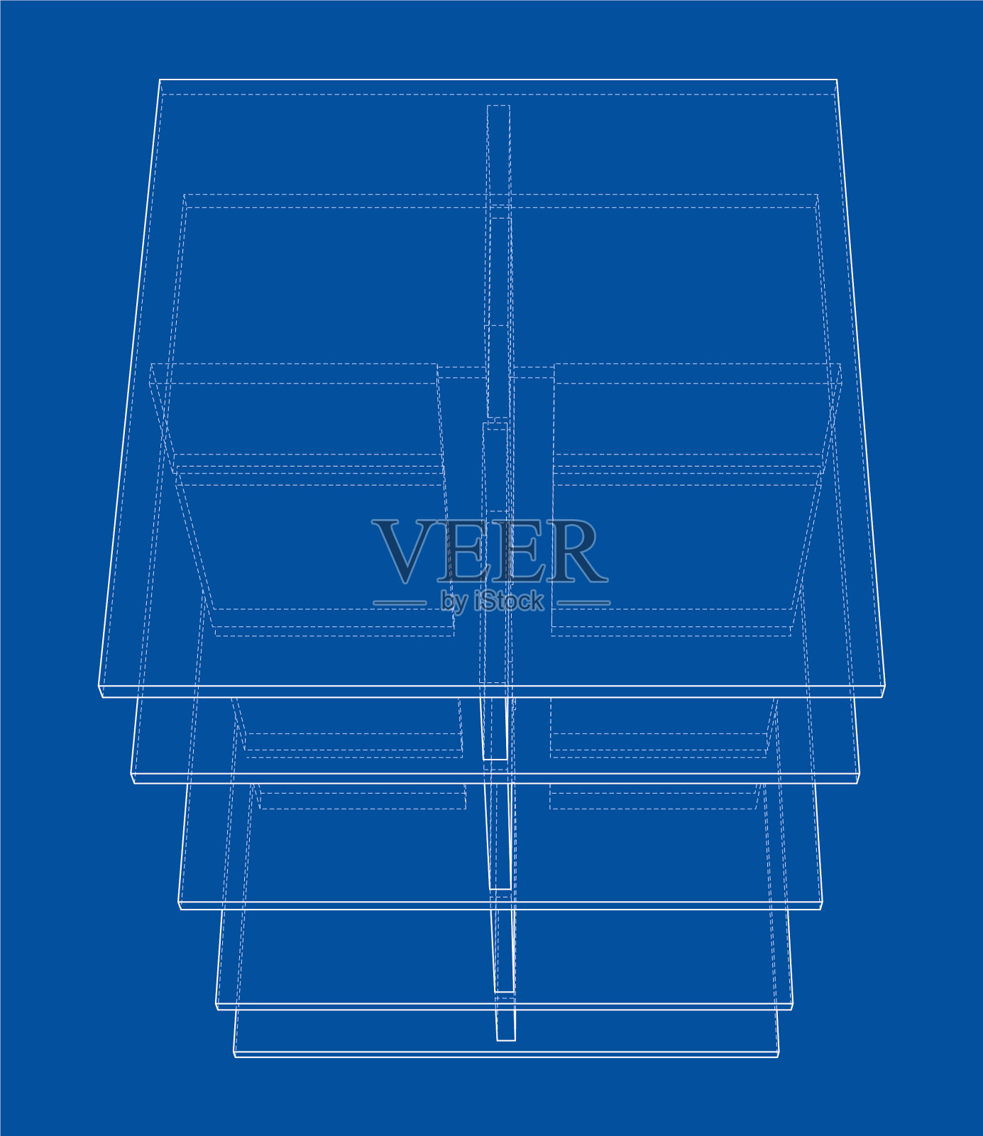 空橱窗轮廓渲染3d插画图片素材