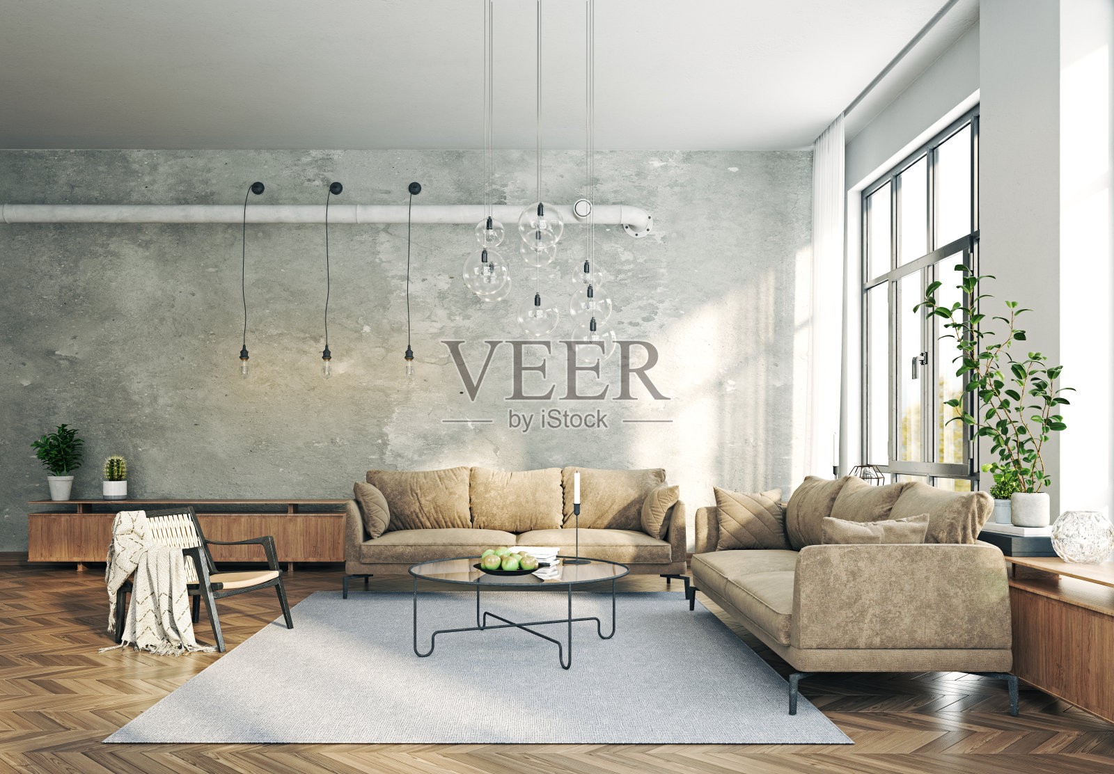 现代客厅室内。照片摄影图片