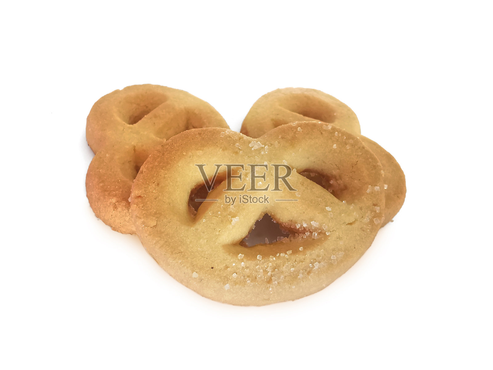 黄油饼干孤立在白色背景照片摄影图片