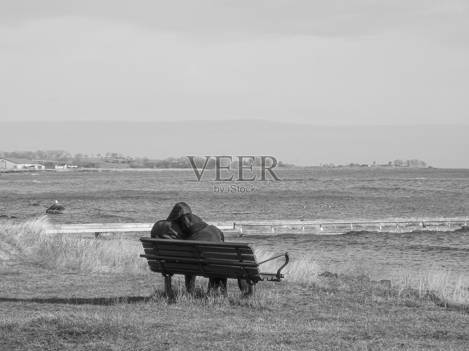 公园长椅上的情侣照片摄影图片