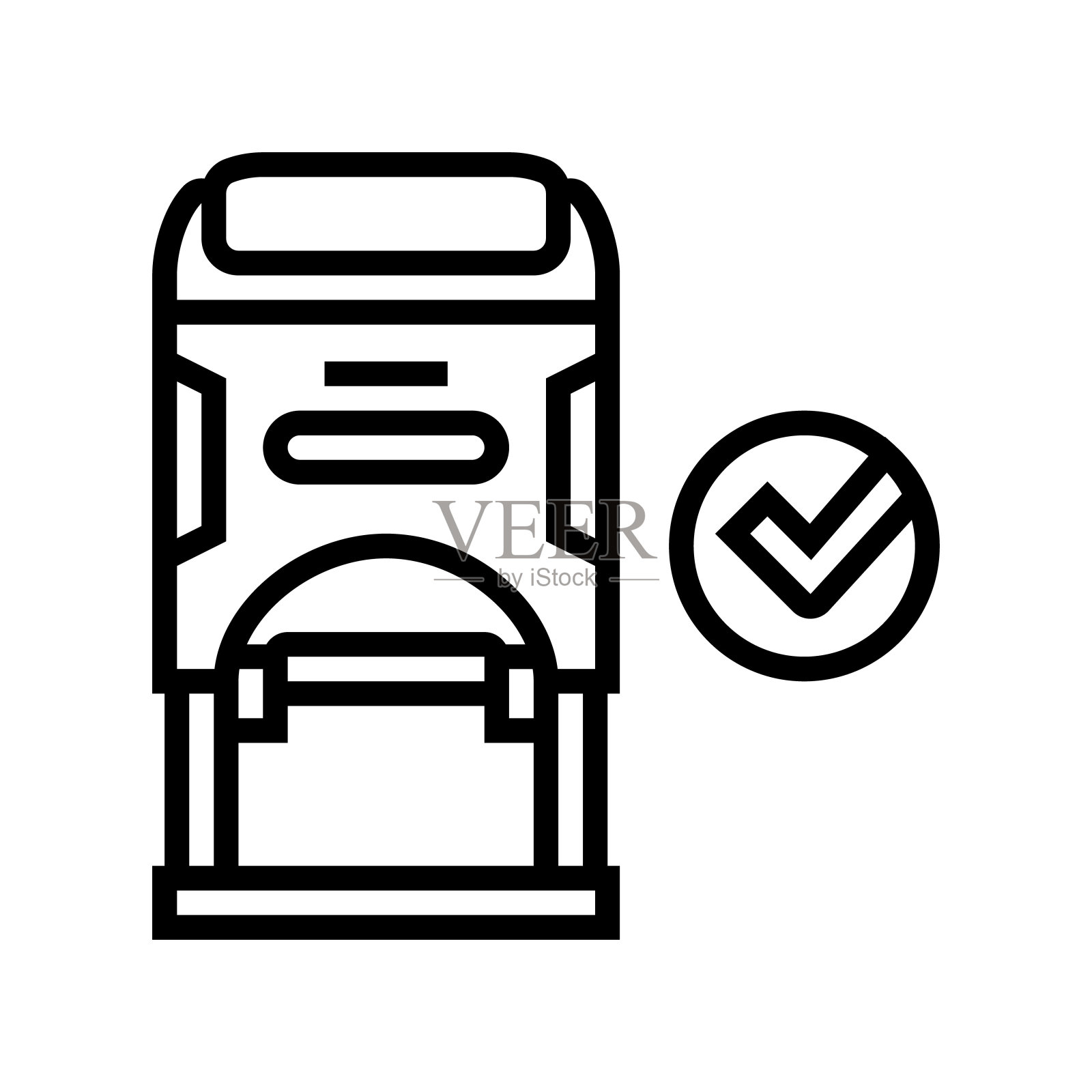 邮票质量线图标矢量插图图标素材