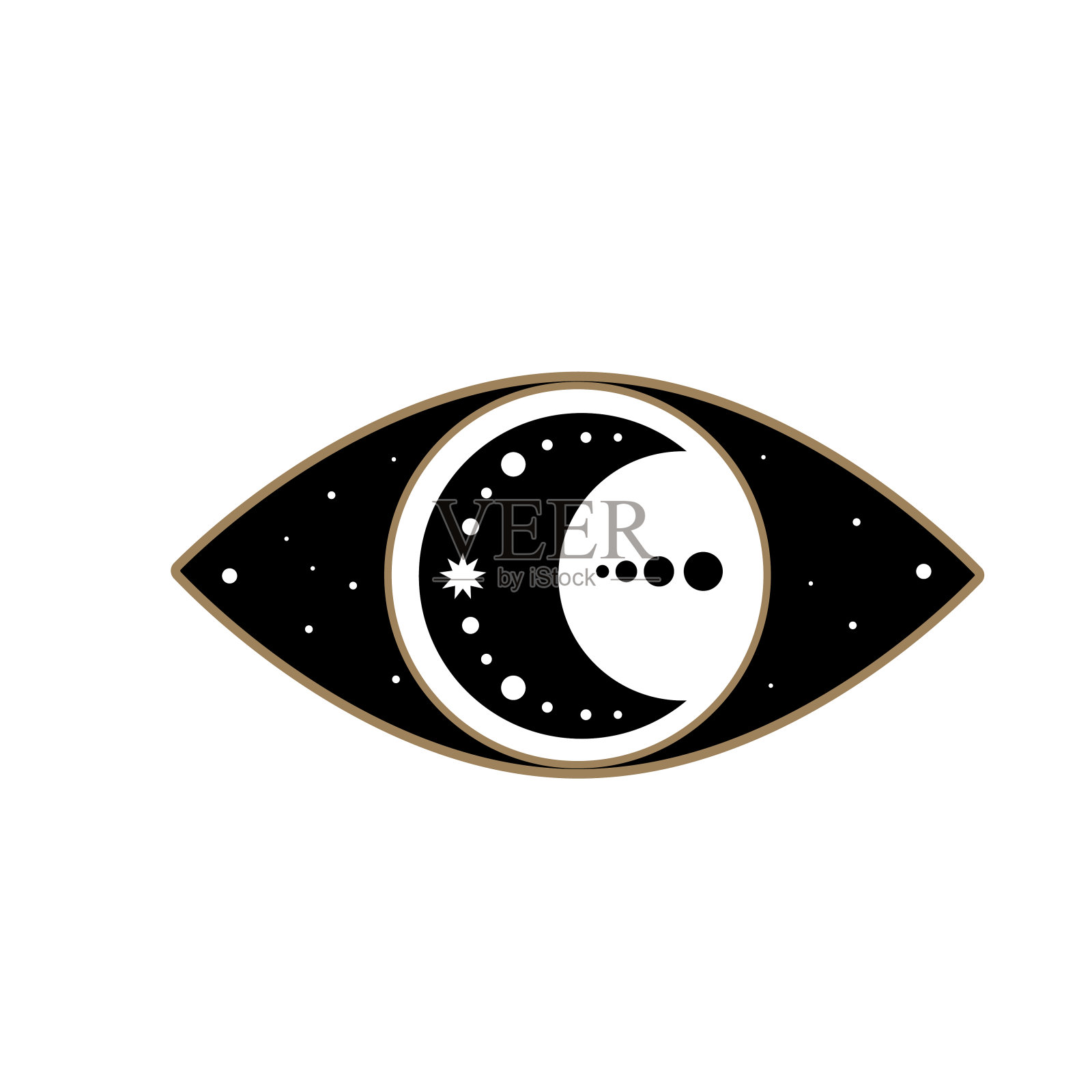 极简波西米亚眼睛邪恶的眼睛象征图标插画图片素材