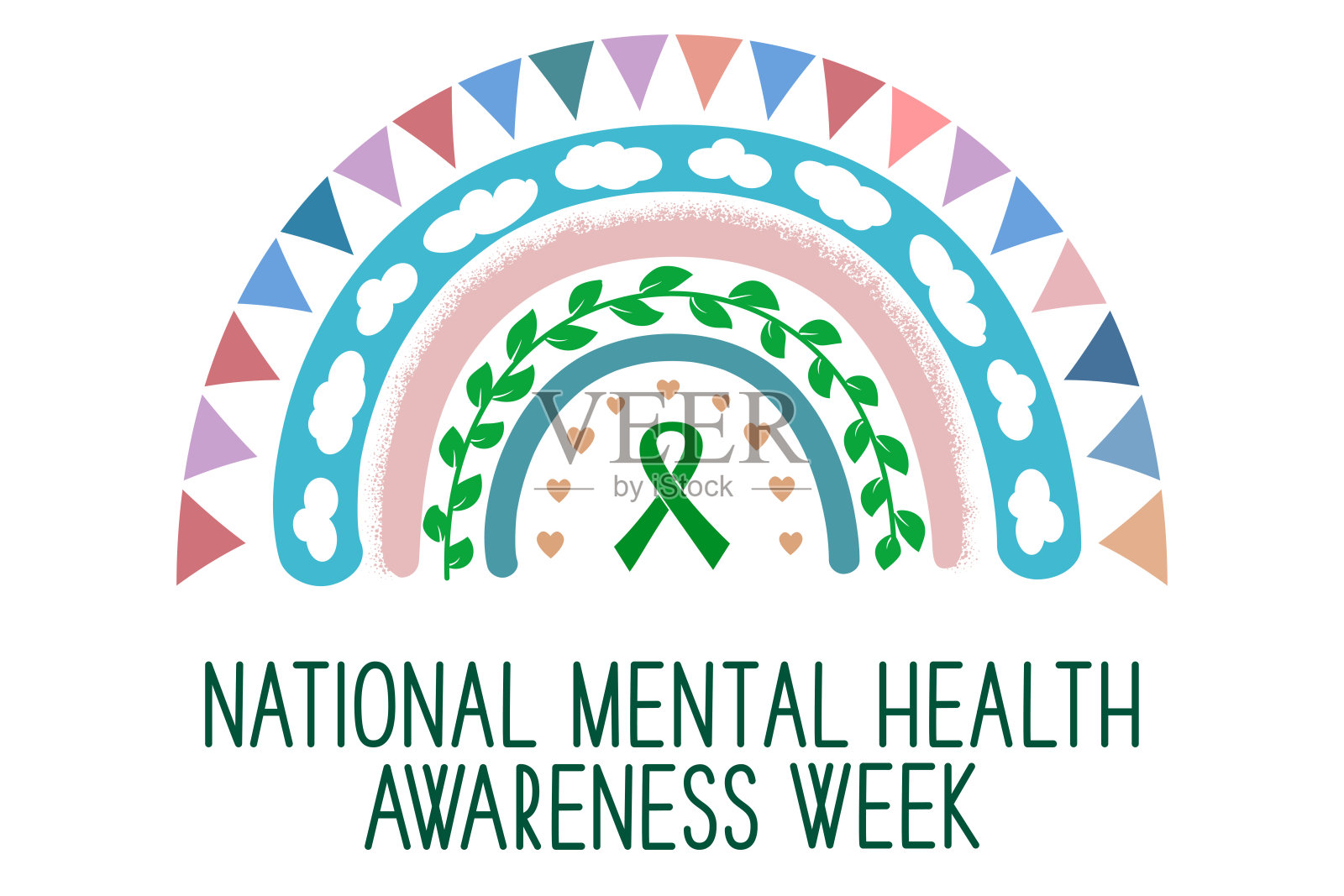 全国精神健康意识周矢量概念插画图片素材