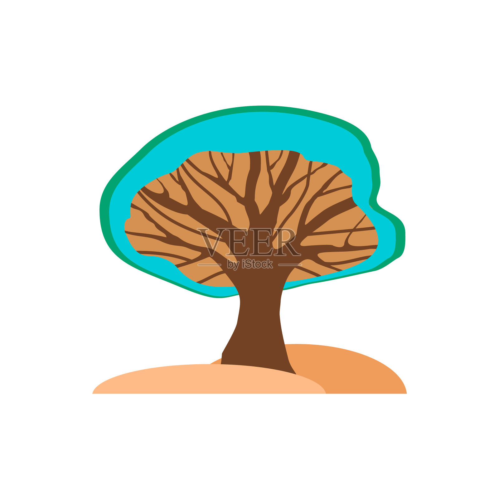 白色背景上的龙树插画图片素材