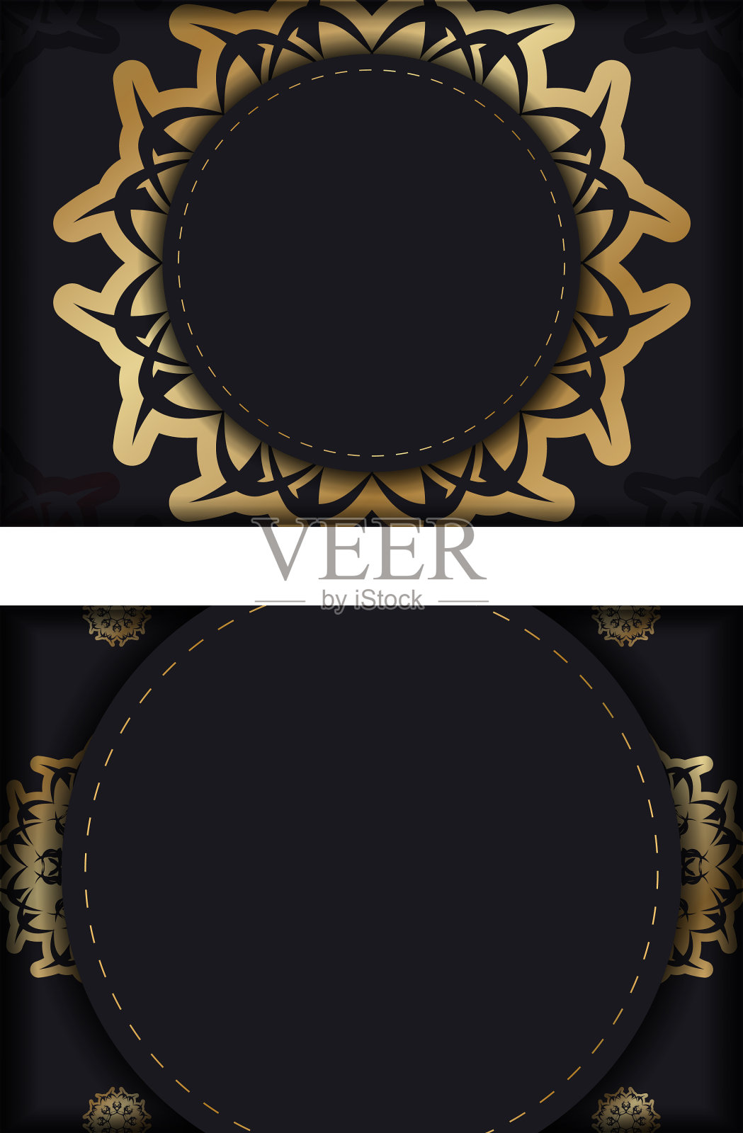 黑色的祝贺传单上镶着奢华的金色插画图片素材