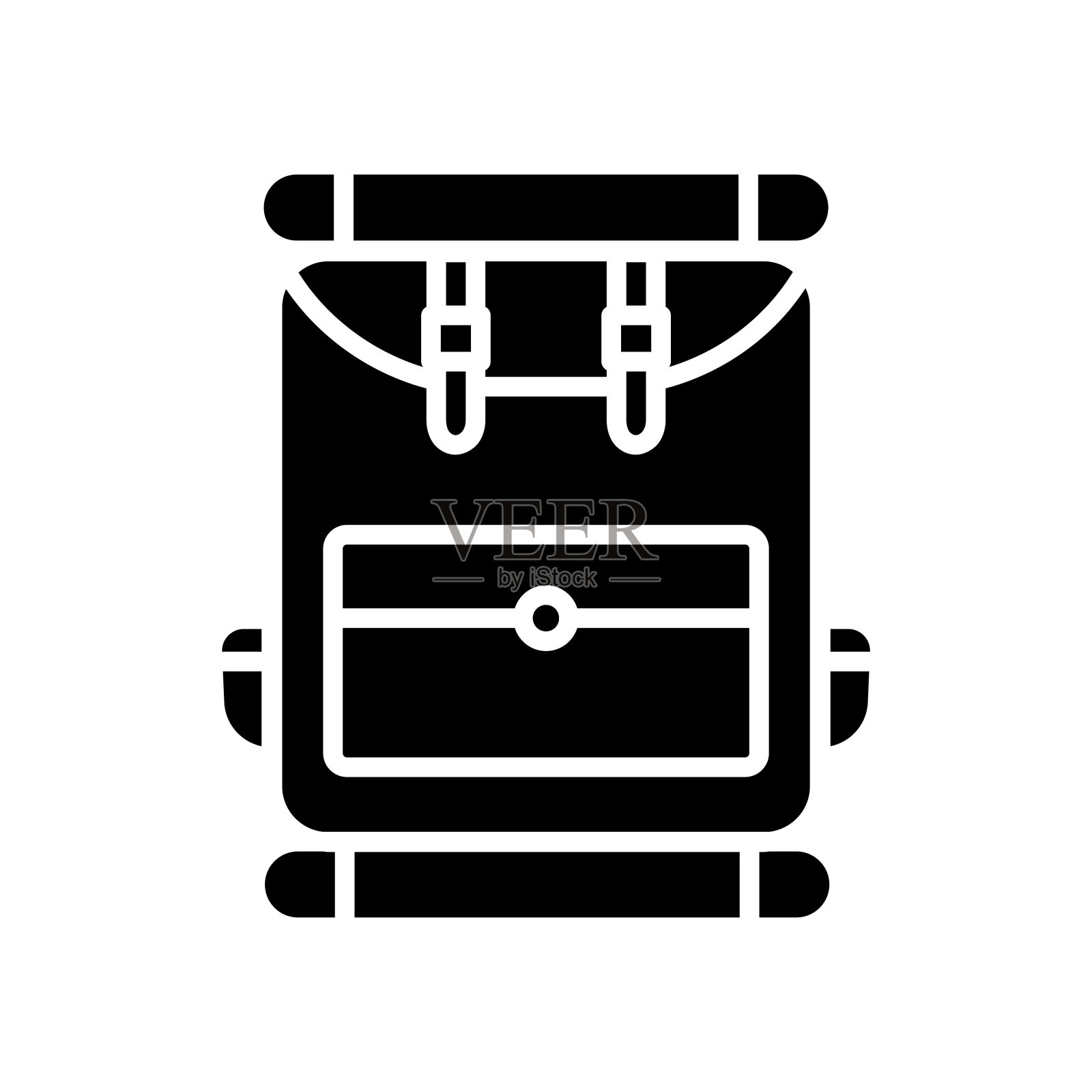 露营袋图标矢量。袋,露营。固体图标风格。简单的设计可编辑。设计简单的插图图标素材