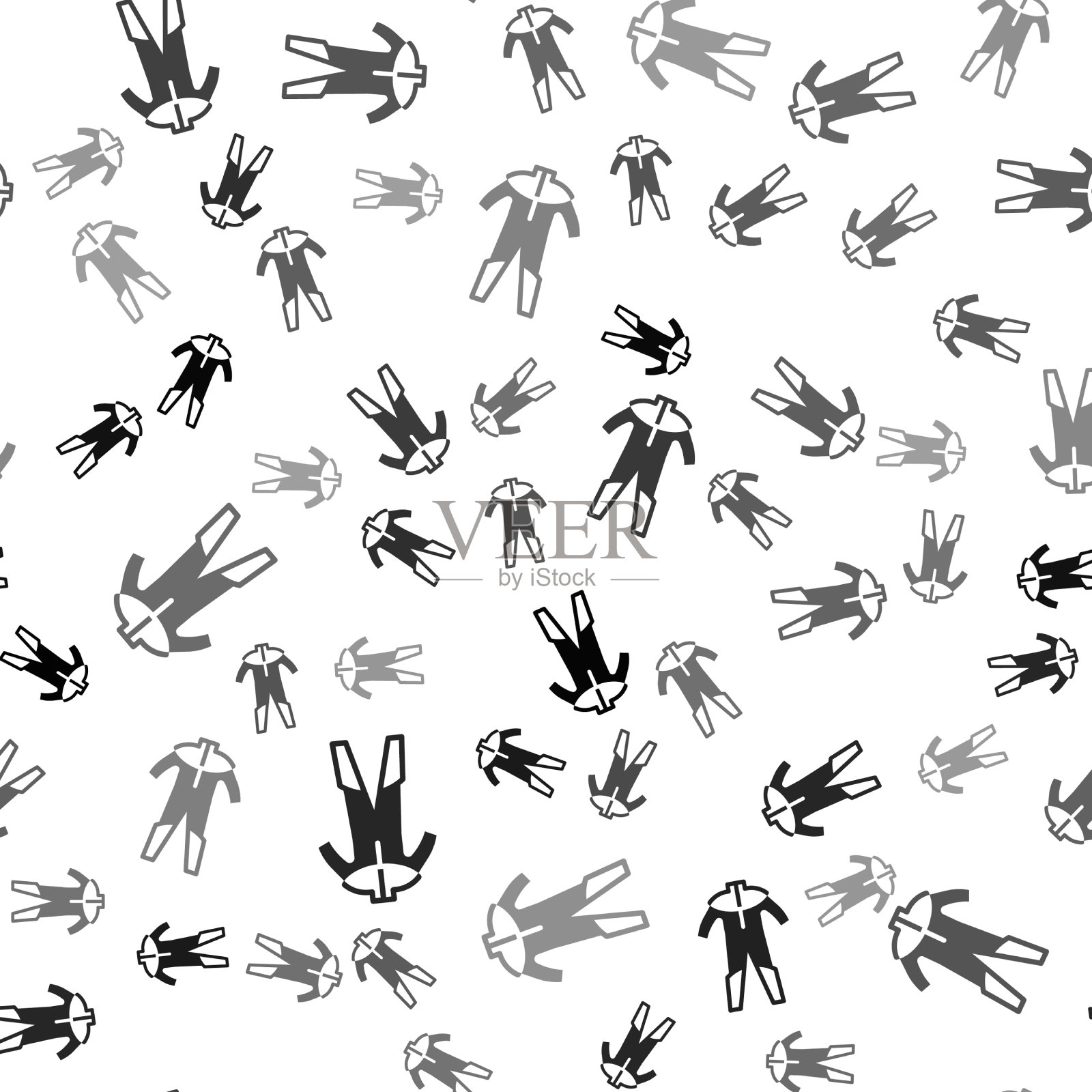 黑色潜水服潜水图标孤立插画图片素材