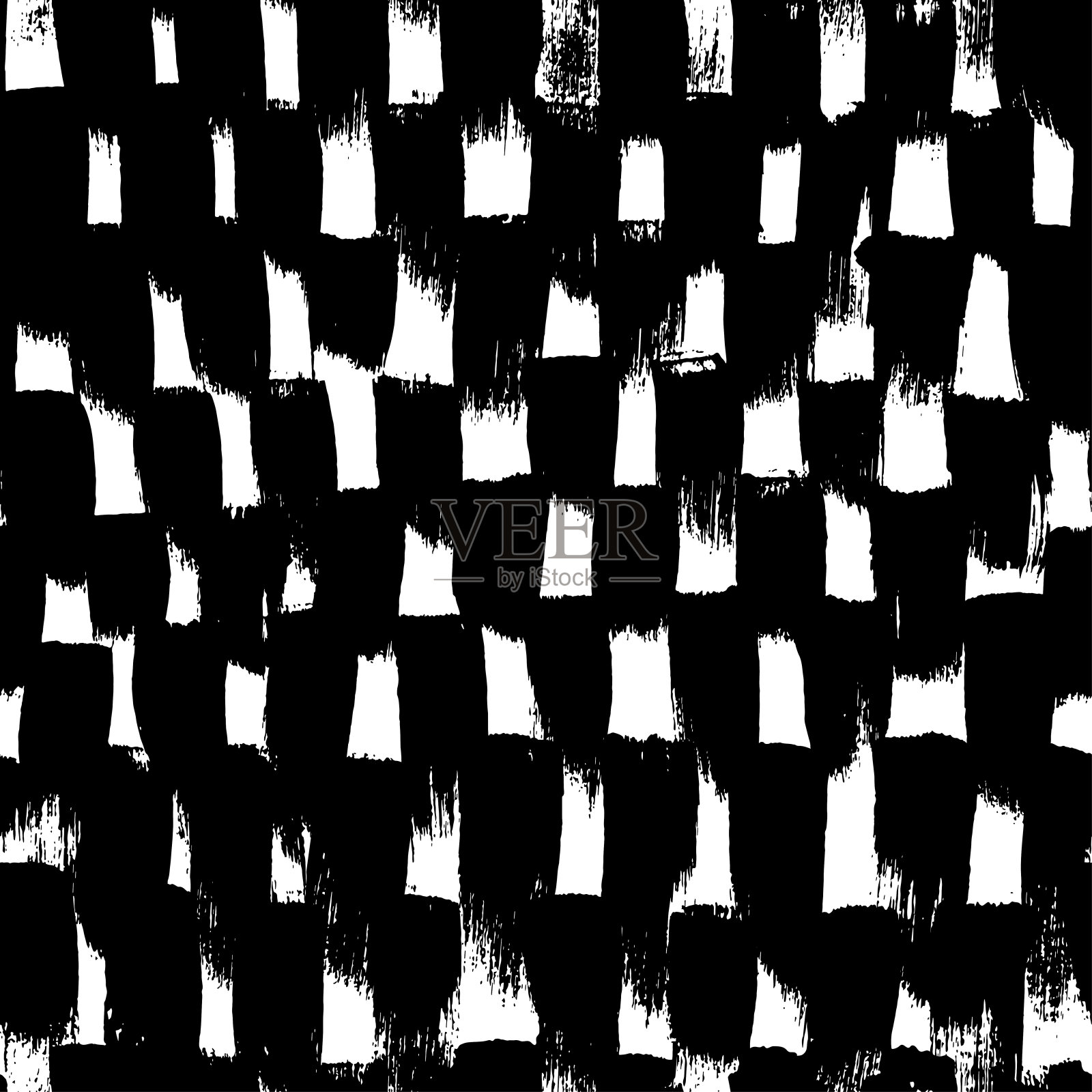 手绘无缝格子图案。插画图片素材