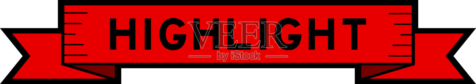 丝带标签横幅与字突出的红色设计元素图片