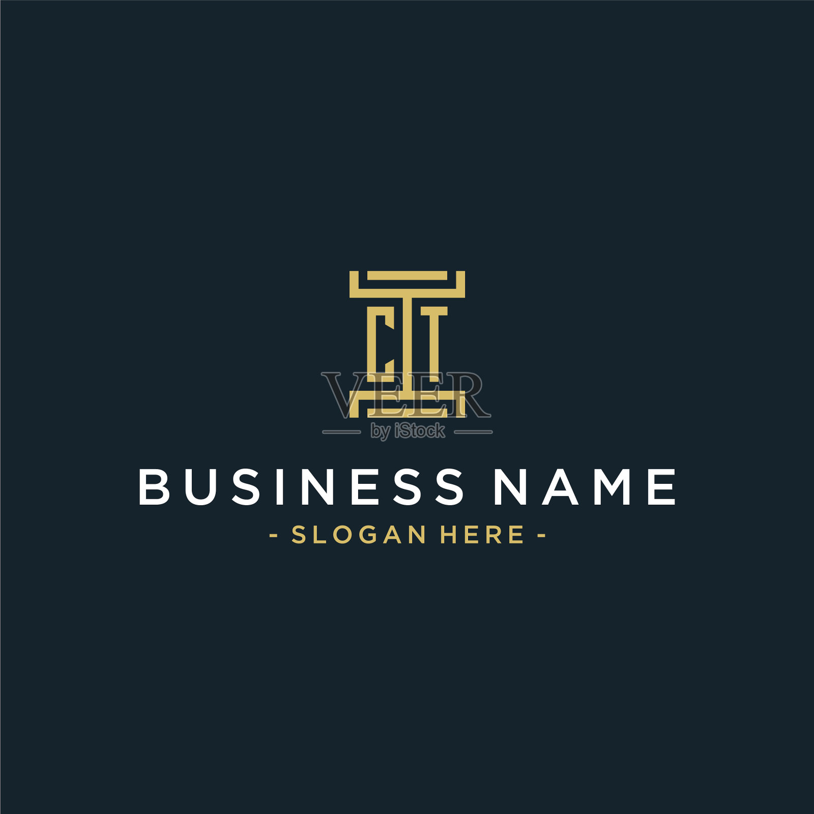 为律师设计的Ct初始标志字母组合插画图片素材