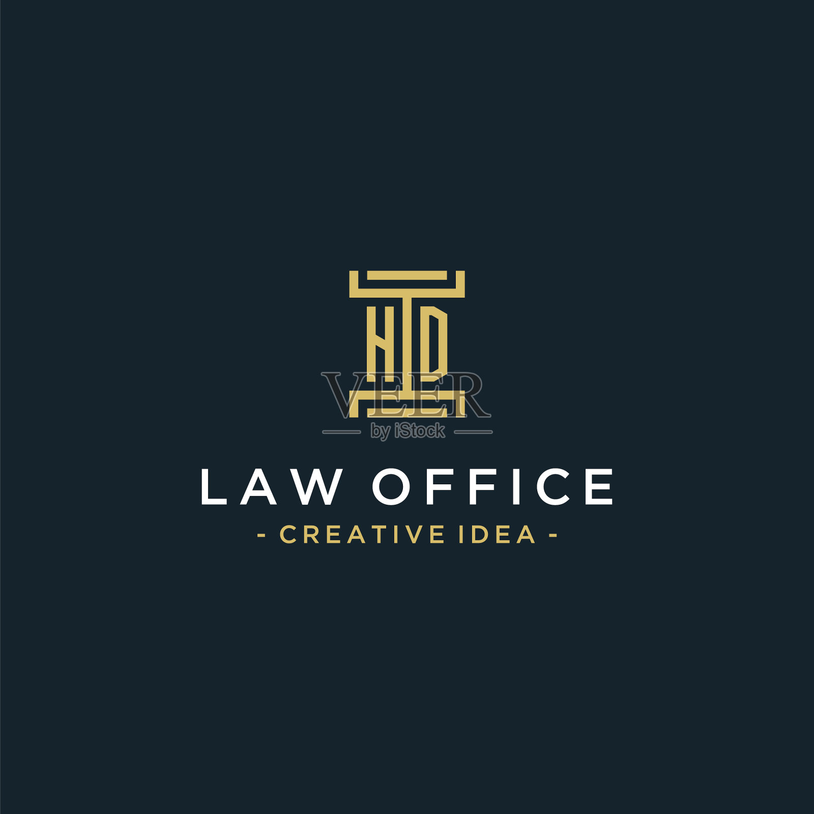 高清初始标志字母设计的法律律师插画图片素材