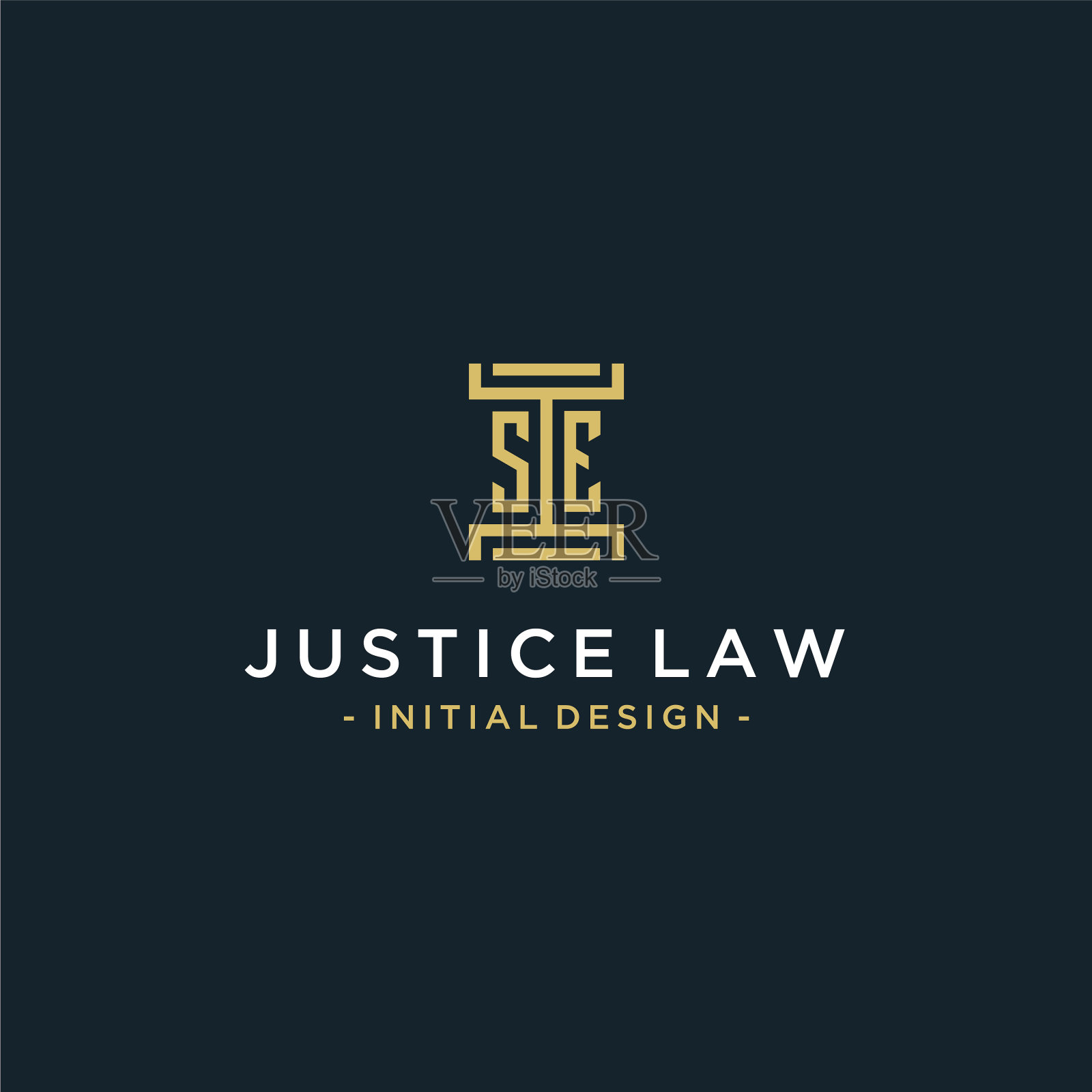 为法律律师设计的首字母标志插画图片素材