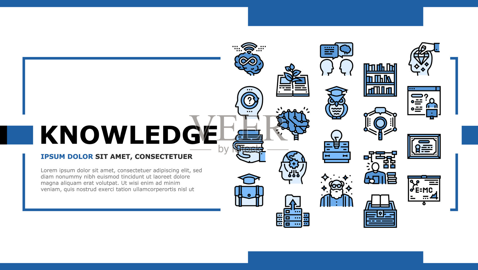 知识和智力登陆头槌插画图片素材