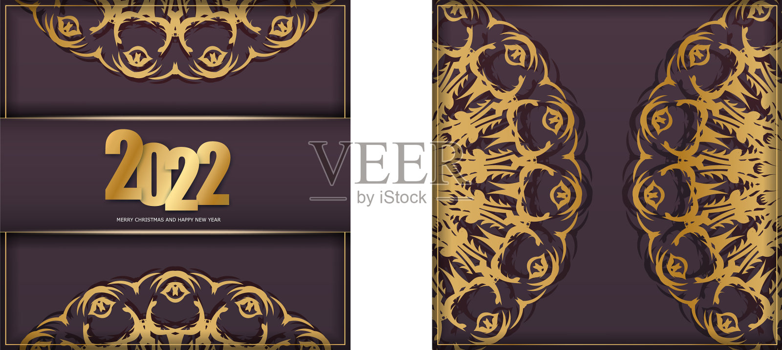 手册模板2022年新年快乐勃艮第插画图片素材