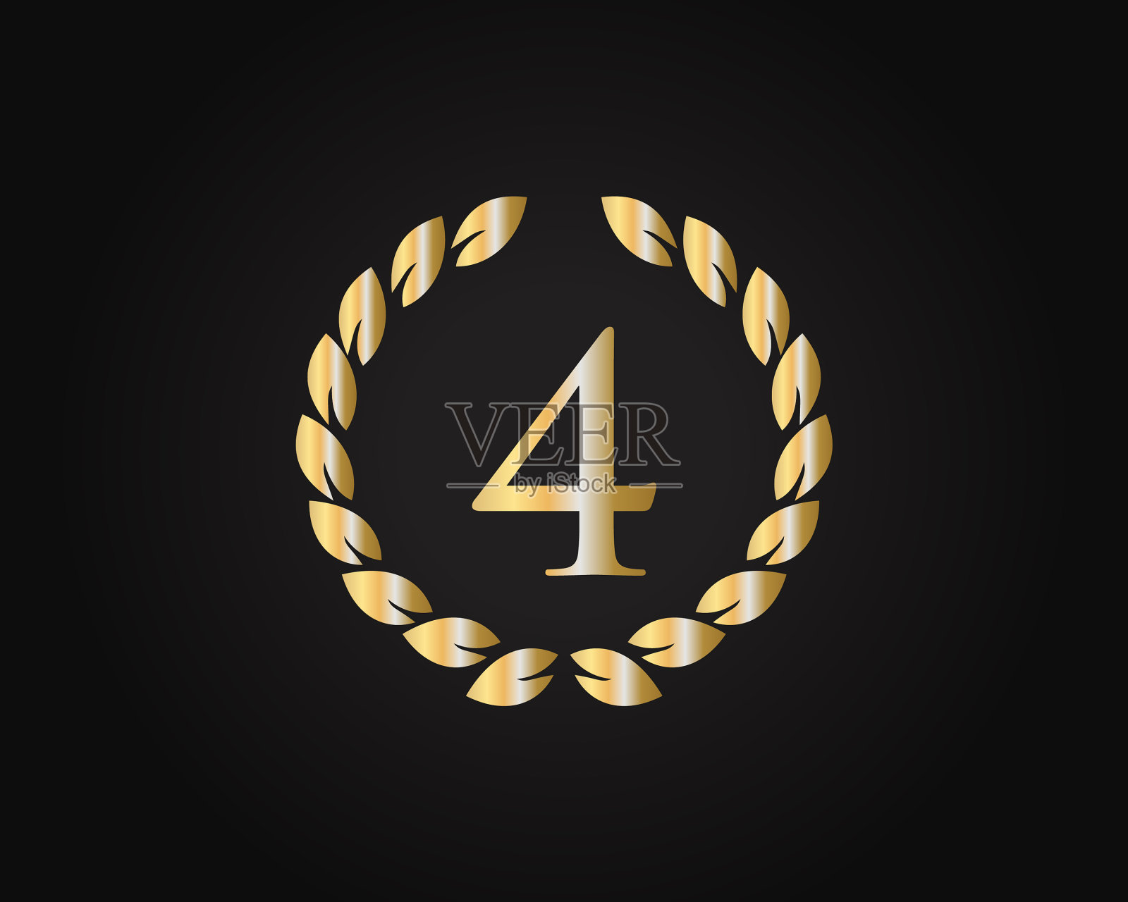 四周年纪念戒指标志模板四年插画图片素材