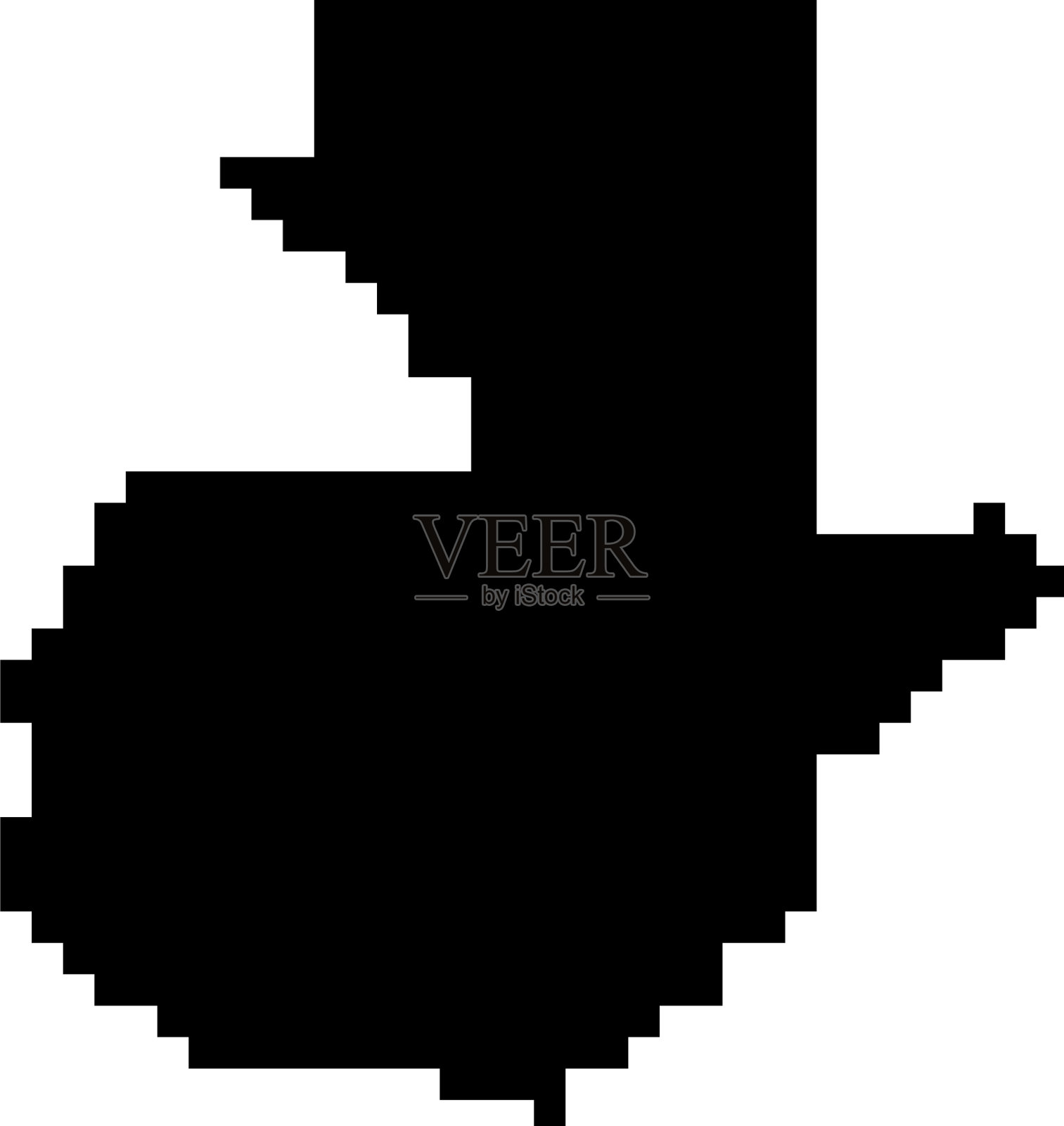 危地马拉地图剪影黑色方形像素插画图片素材