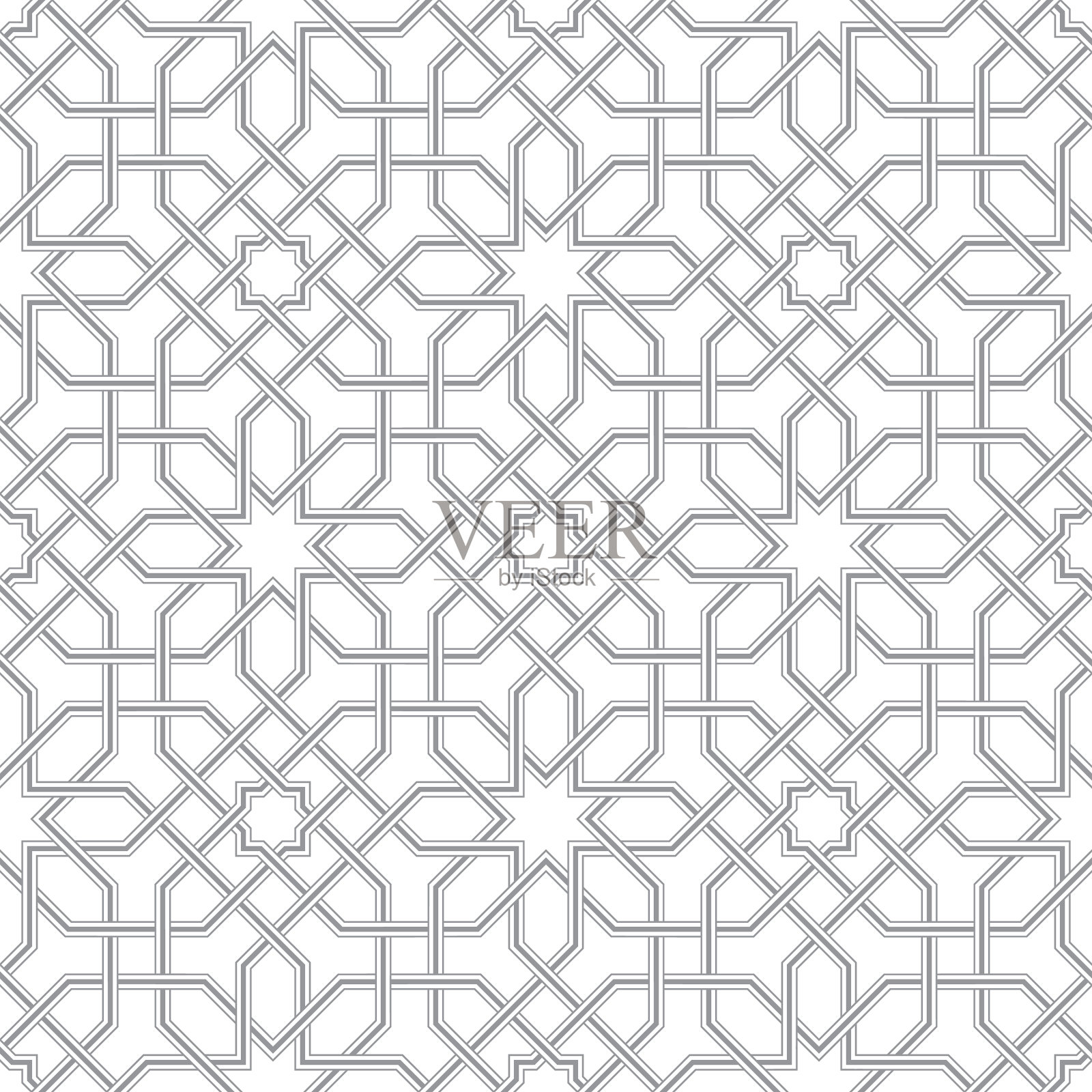 传统阿拉伯伊斯兰的几何图案插画图片素材