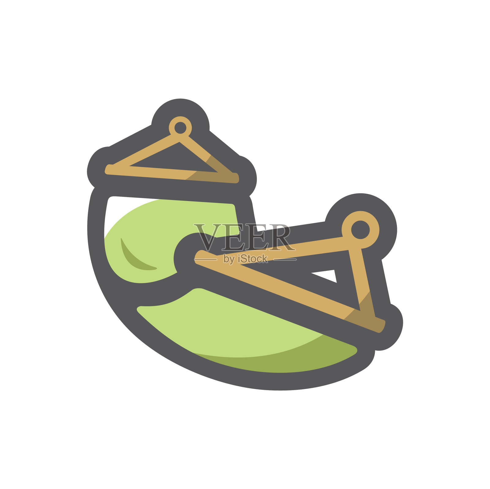 绿色吊床简单卡通图标设计元素图片