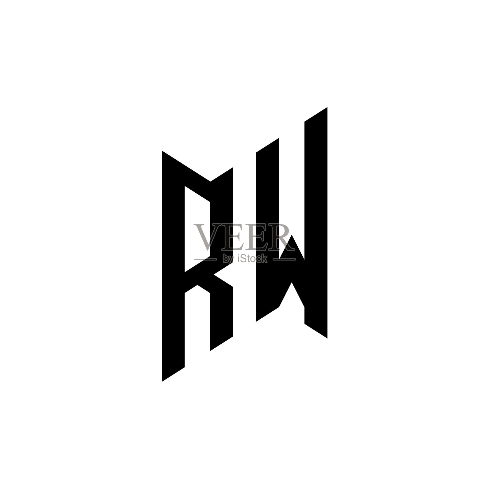 Rw标志字母组合设计模板插画图片素材